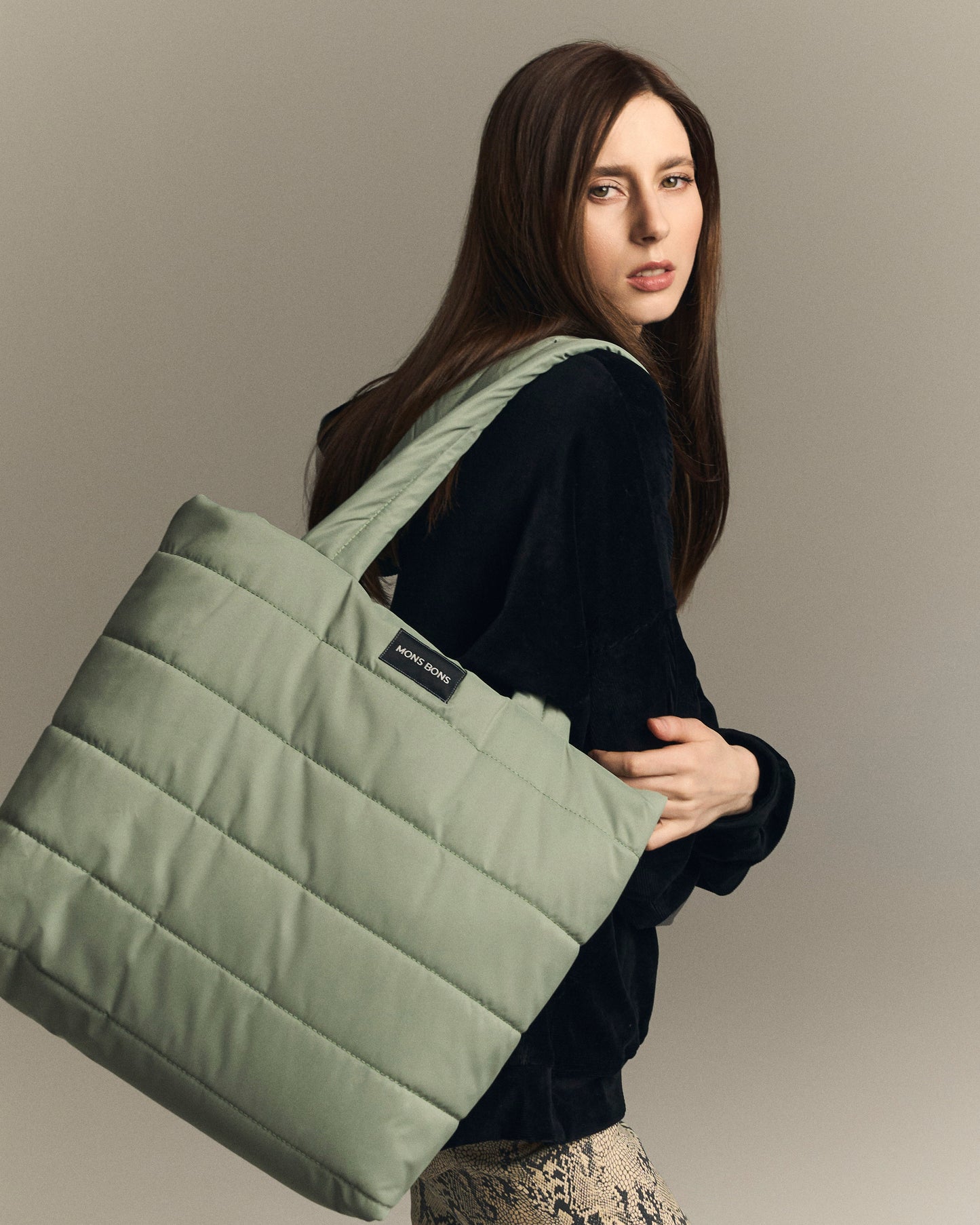 Puffer Tote Bag Yeşil