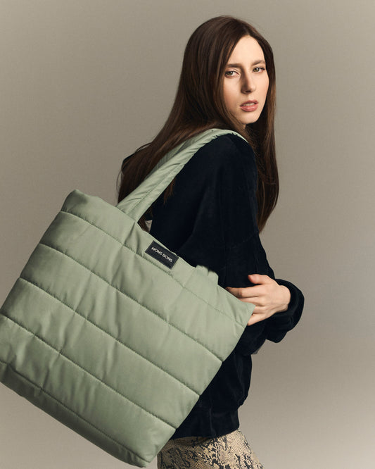 Puffer Tote Bag Yeşil