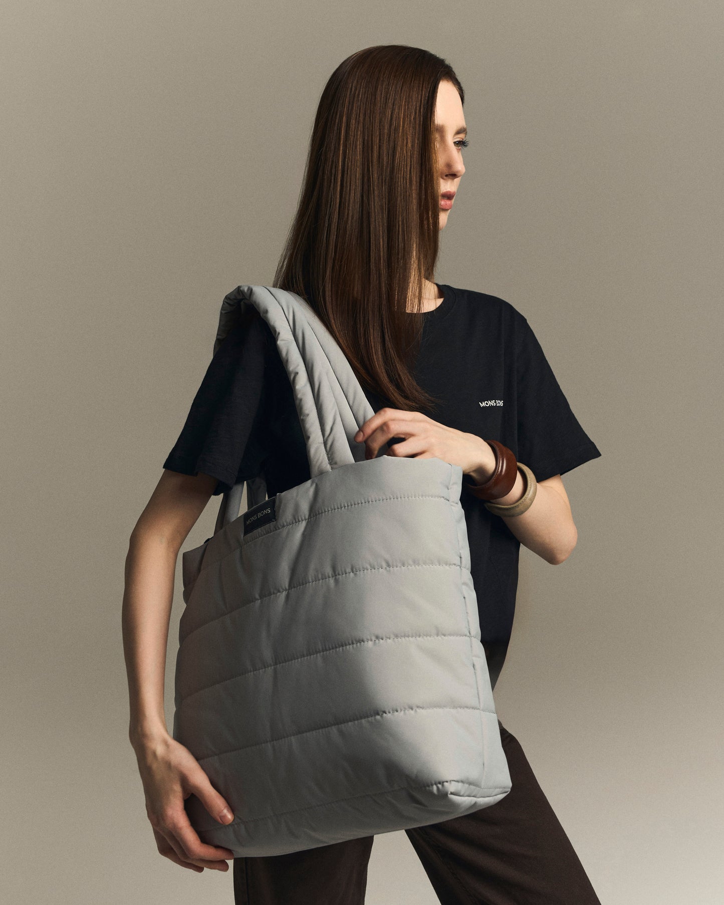 Puffer Tote Bag Gri