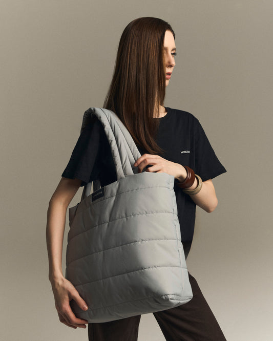 Puffer Tote Bag Gri