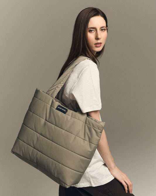 Puffer Tote Bag Bej