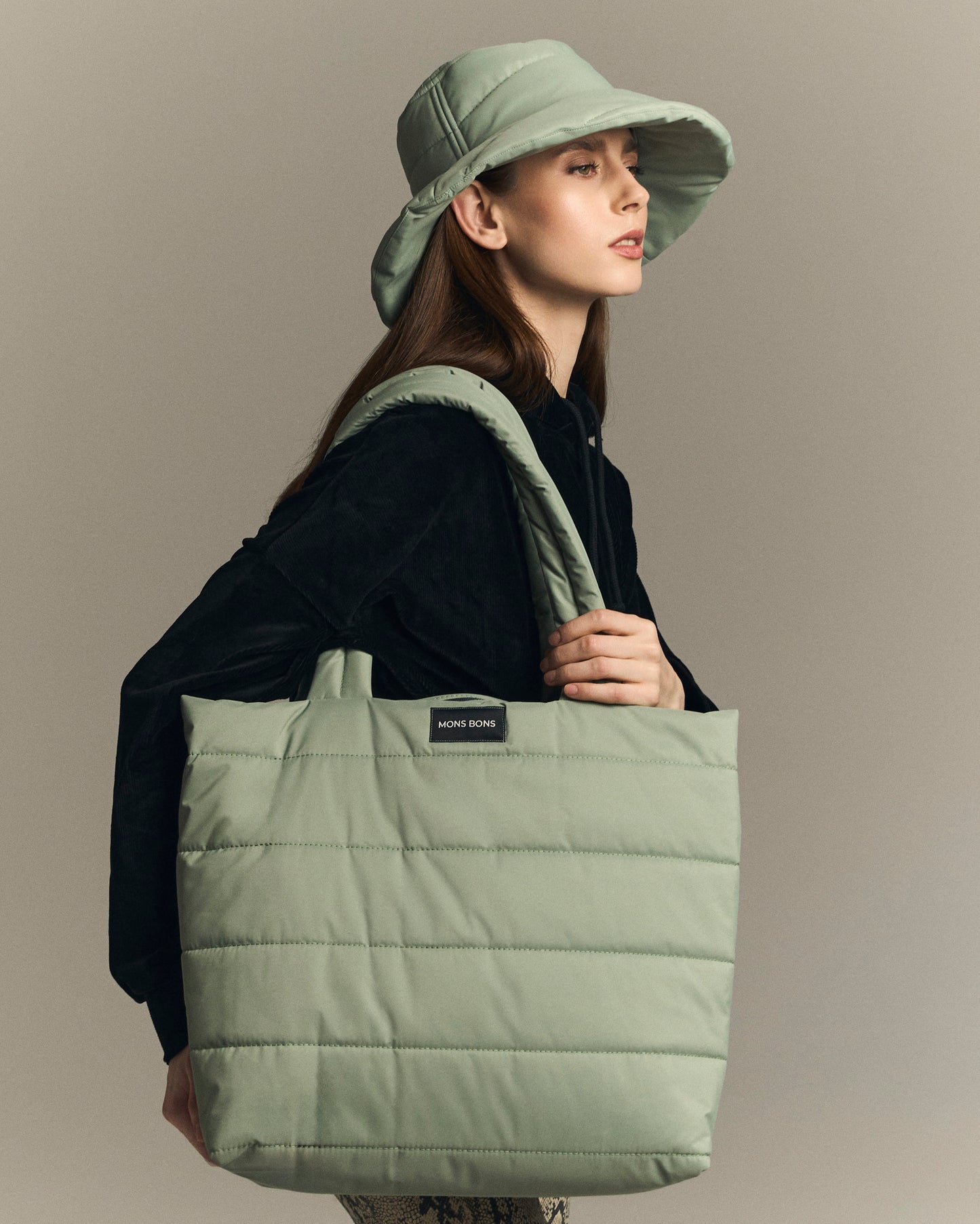 Puffer Tote Bag Yeşil