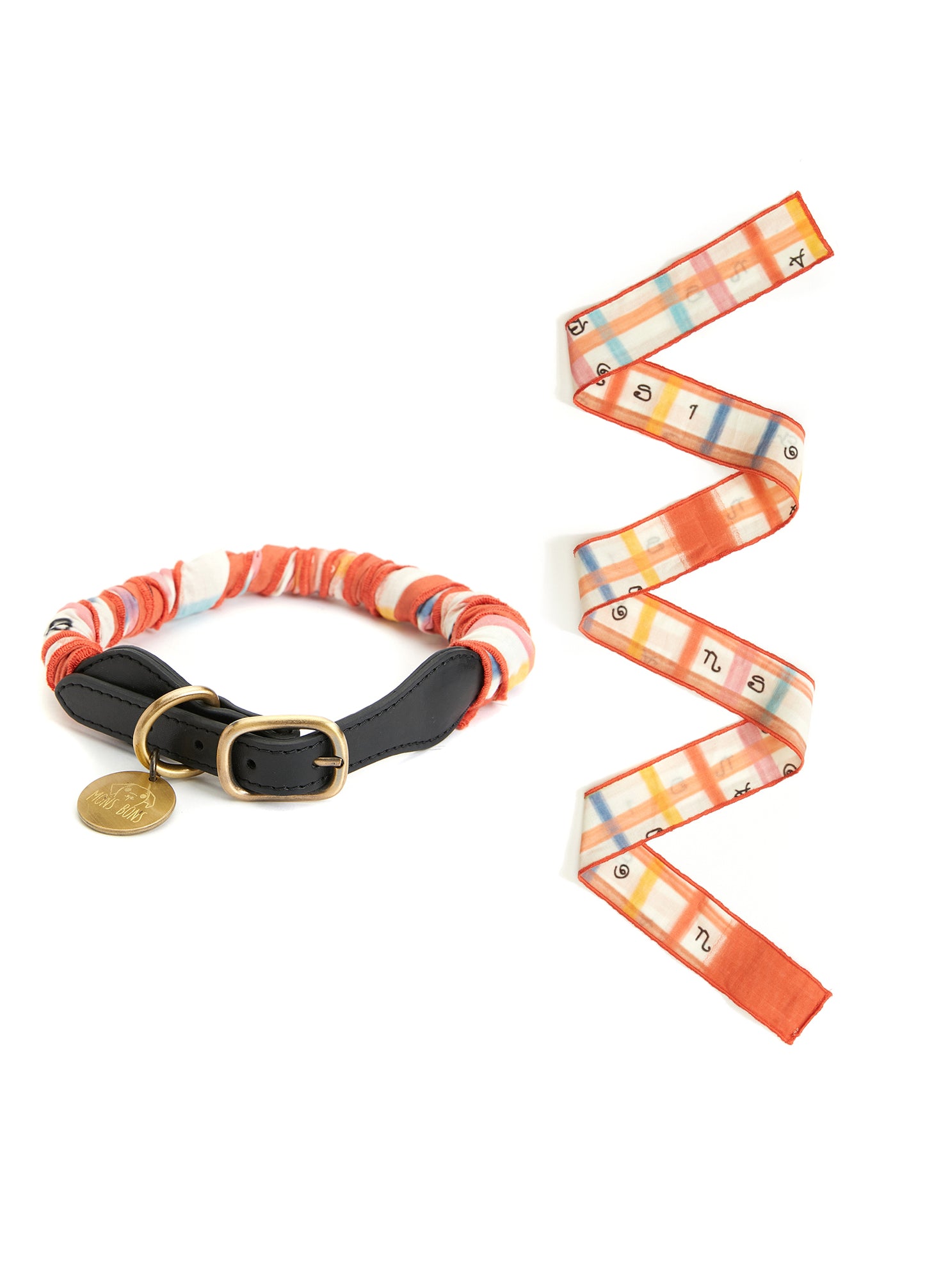 Square Print İnce Fular & Tasma Set