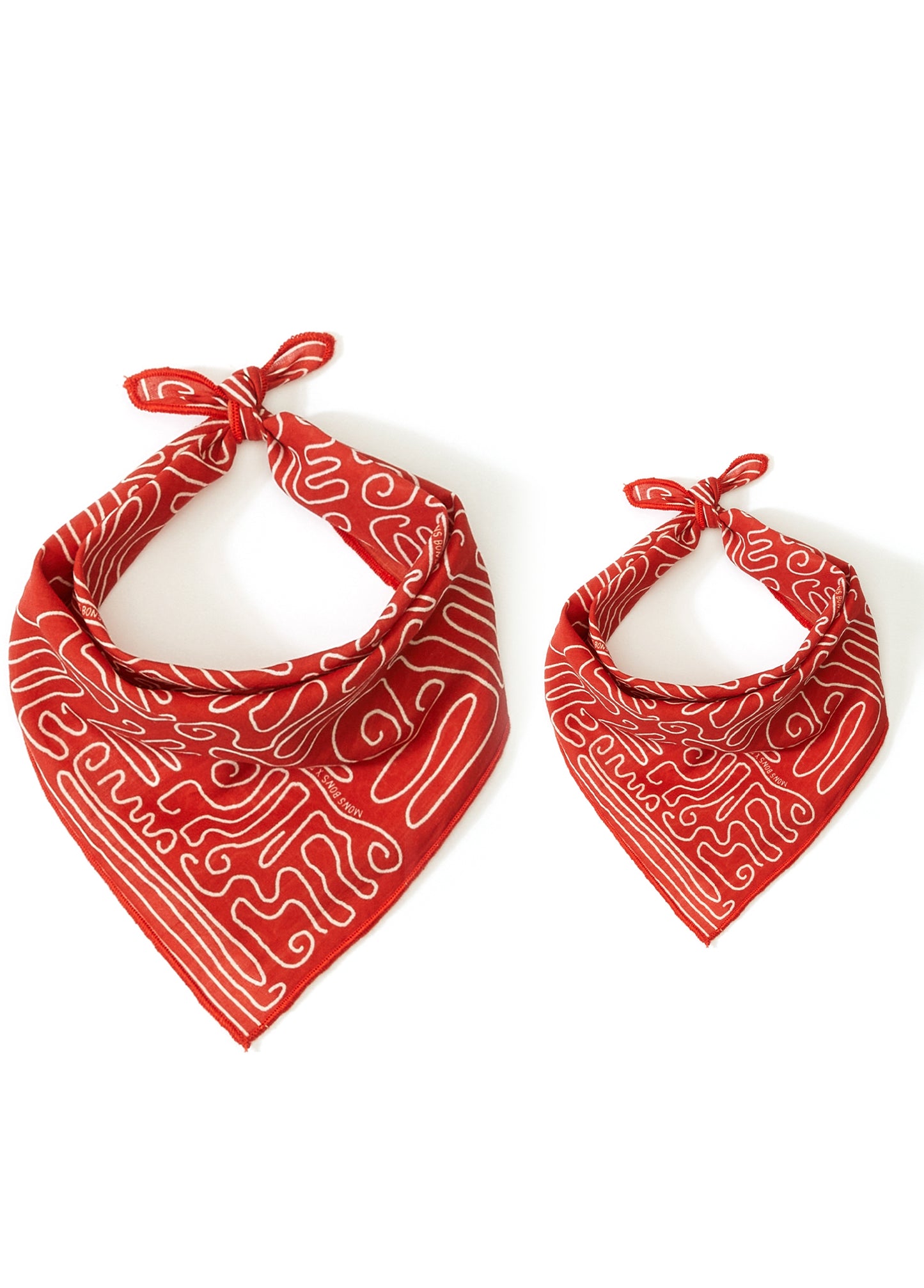 Kırmızı Abstract Print Bandana Set