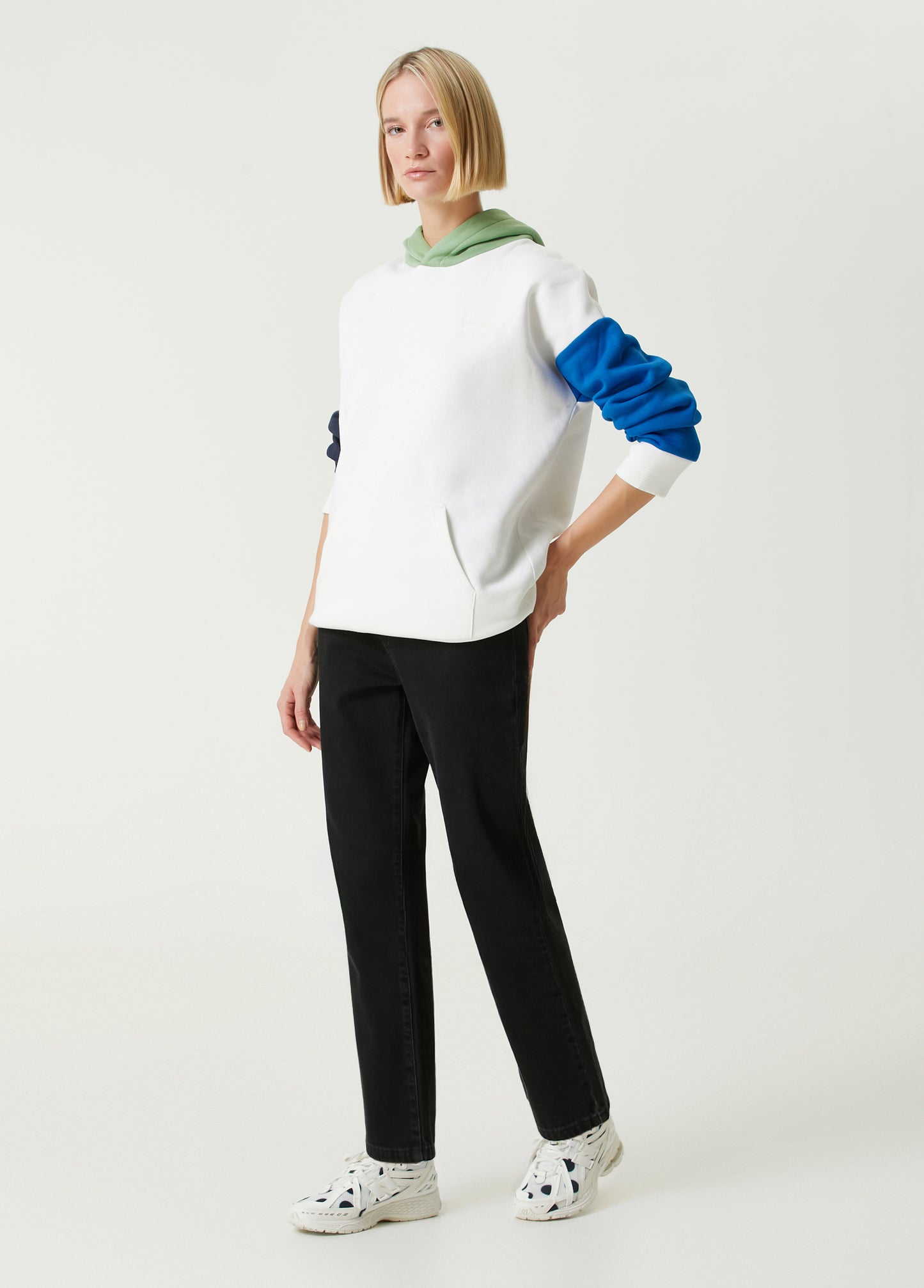 Mons Bons x Bassigue Yeşil Color Block Hoodie