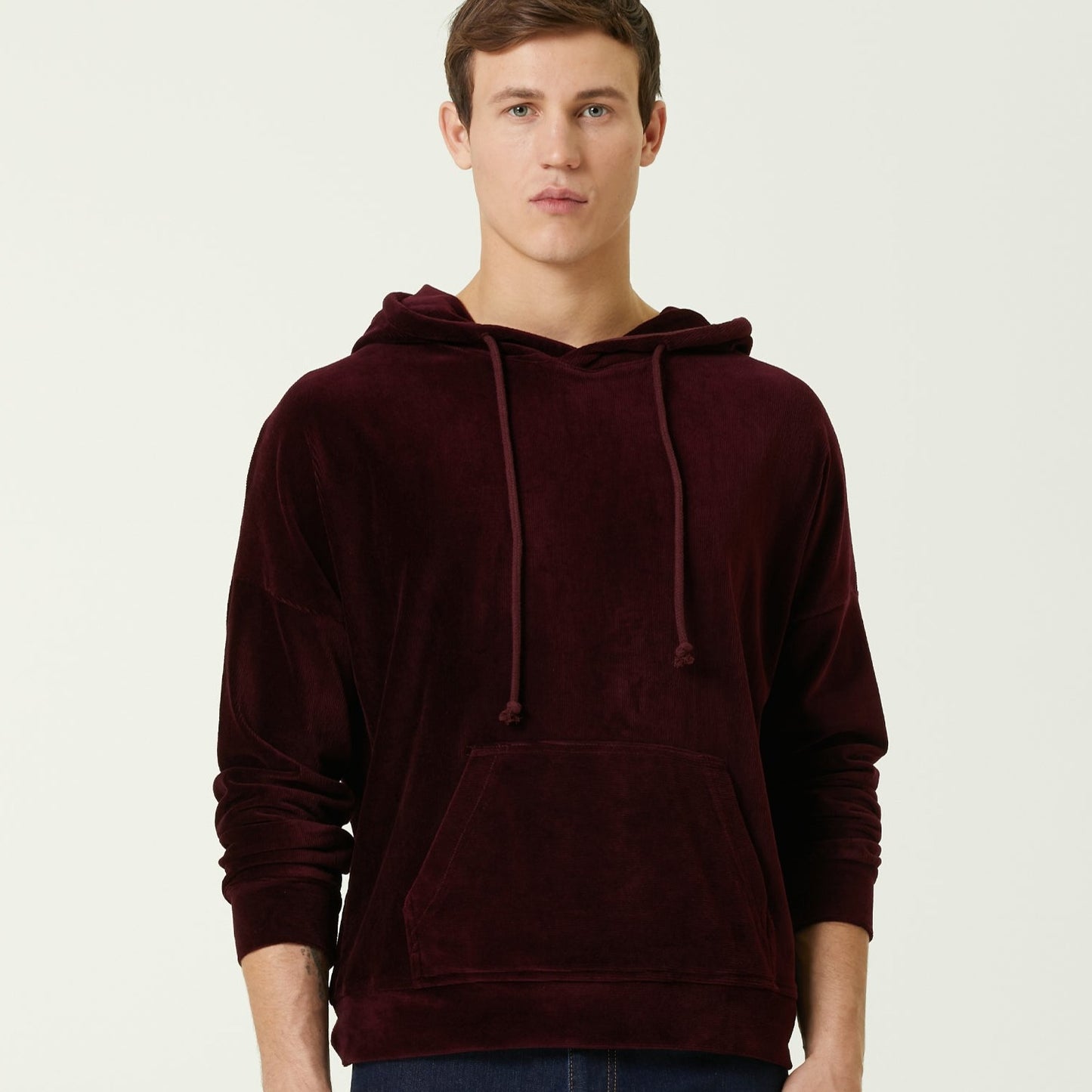 MB: Velvet Oversize Hoodie Bordo
