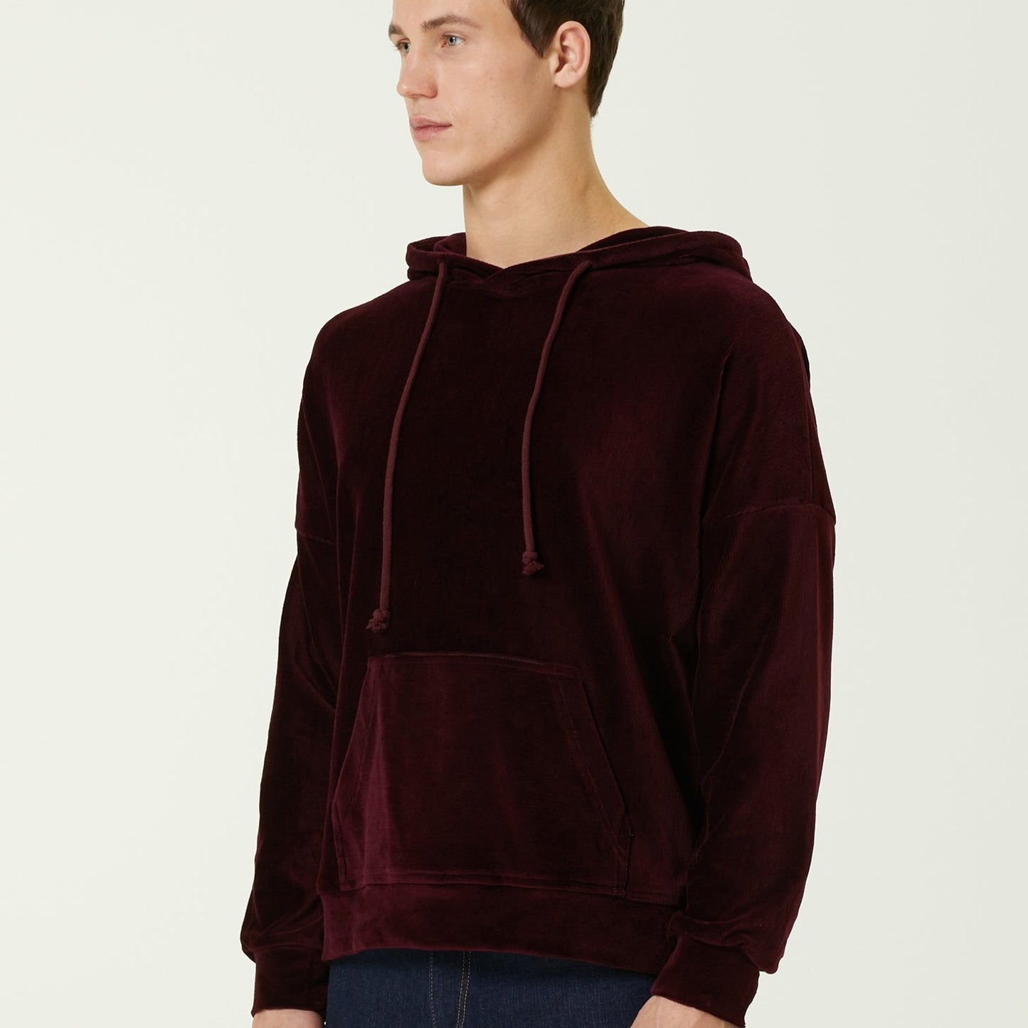 MB: Velvet Oversize Hoodie Bordo