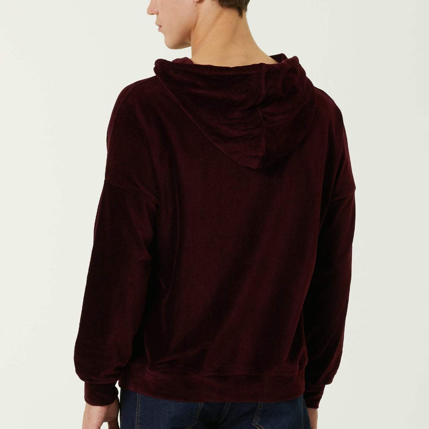 MB: Velvet Oversize Hoodie Bordo