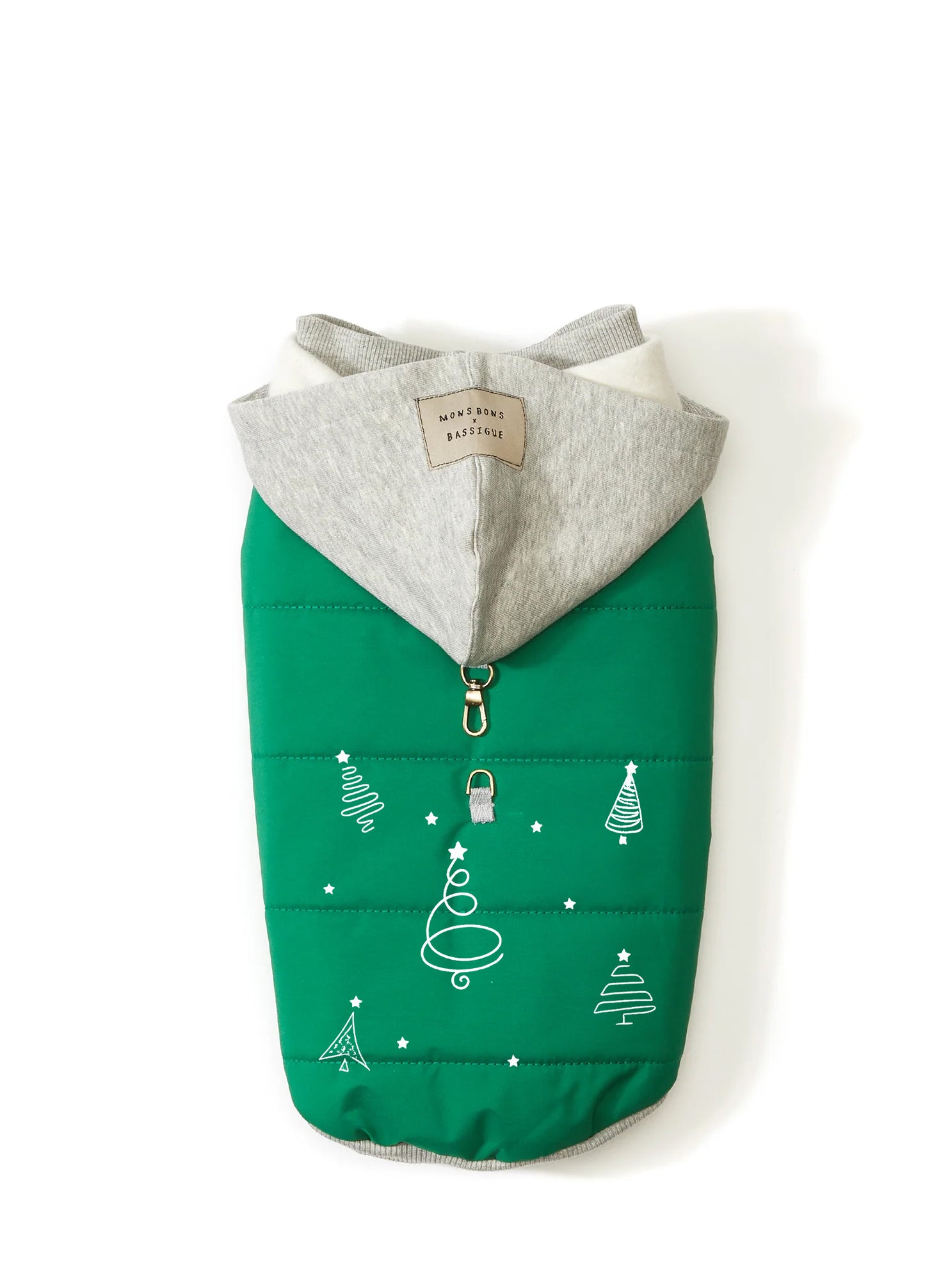 Mons Bons x Bassigue Nakışlı Yeşil Puffer Mont