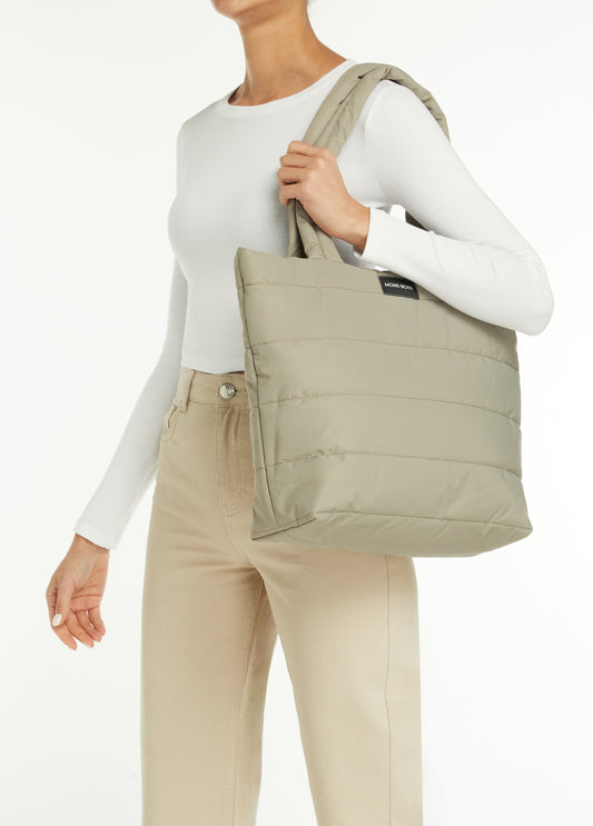 Puffer Tote Bag Bej