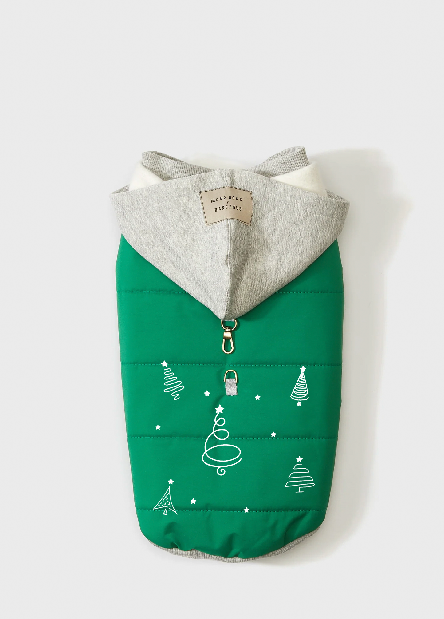 Mons Bons x Bassigue Nakışlı Yeşil Puffer Mont